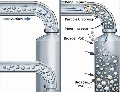 Pneumatic Conveying Attrition: When Transfer Quietly Changes the Powder