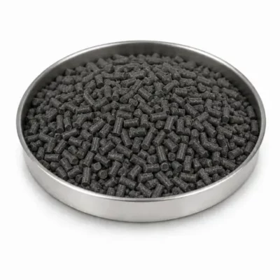Bound-metal filament and pellet feedstock in a stainless steel sample dish