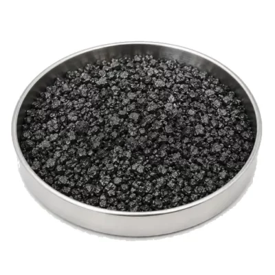 Representative cobalt and refractory alloy powder in a shallow stainless steel sample dish