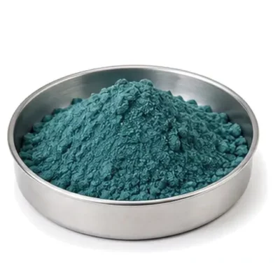 Representative crop-protection powder and water-dispersible granules in a shallow stainless steel sample dish