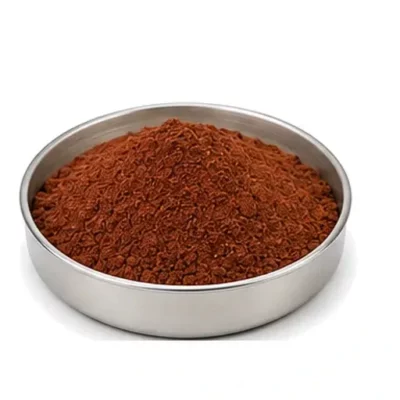 Representative micronutrient and trace-element powder in a shallow stainless steel sample dish