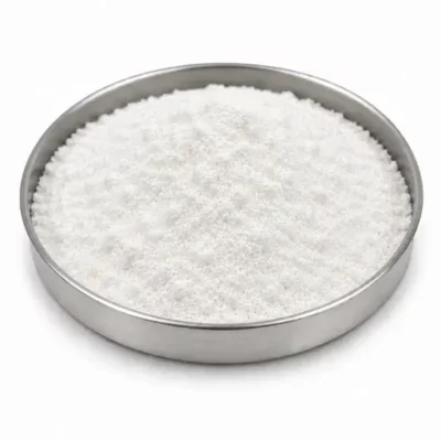Binder powder and rheology additive in a stainless steel sample dish