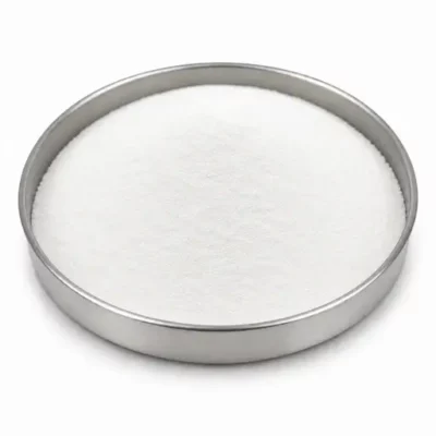 Ceramic separator and coating powder in a stainless steel sample dish