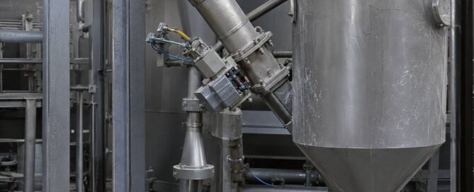 Dense-phase vs dilute-phase pneumatic conveying pipeline with bend and diverter valve in an industrial powder processing plant
