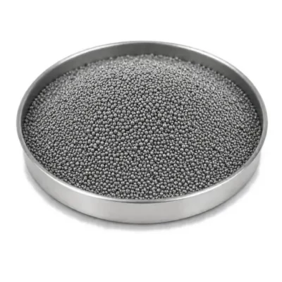 Conductive metal powder and paste material in a shallow stainless steel sample dish