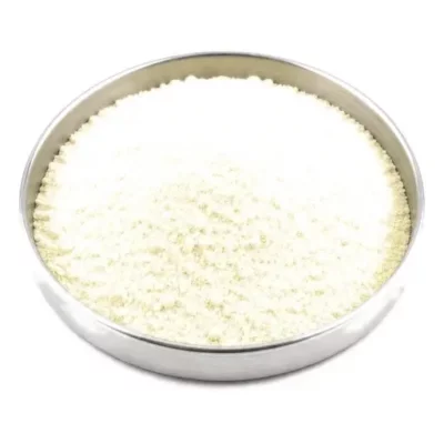 Optical and luminescent powder material in a shallow stainless steel sample dish