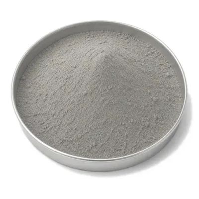 Thermal-management ceramic material in a shallow stainless steel sample dish