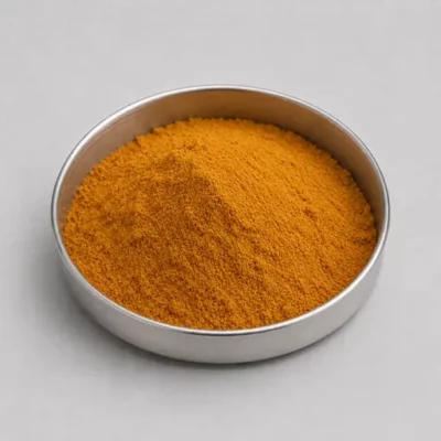 Spice, flavor and color ingredients in a stainless steel sample dish