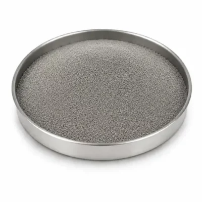 Titanium and titanium alloy powder in a stainless steel sample dish