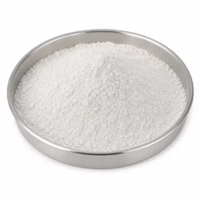 Industrial mineral powder and filler in a stainless steel sample dish