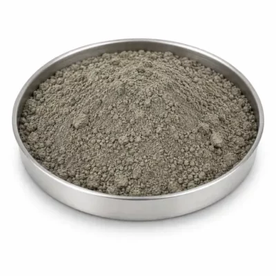 Tailings, filter cake, and recovered fines in a stainless steel sample dish