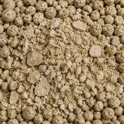 Illustration of attrition, breakage and wear in powder processing.