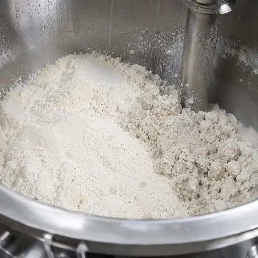 Illustration of moisture and environmental sensitivity in powder processing.