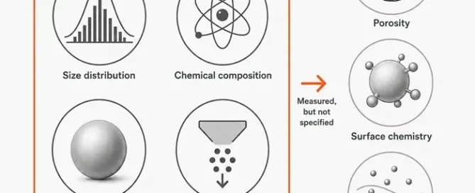 SAE AIR7359 illustration showing controlled and non-controlled metal powder feedstock properties in additive manufacturing