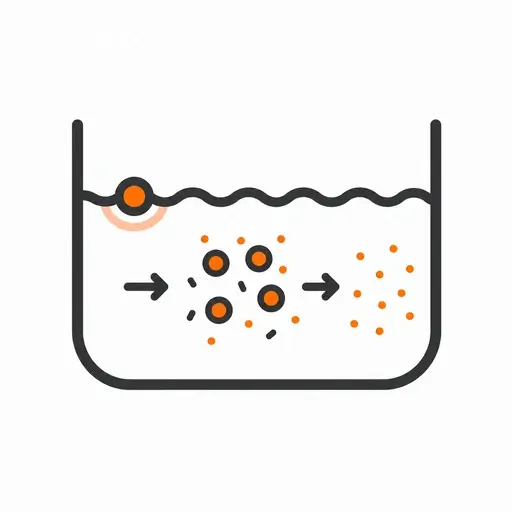 Wetting, dispersion and dissolution icon