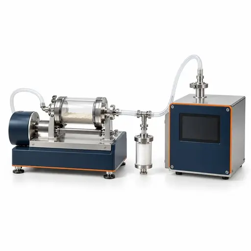 Small rotating-drum dustiness system connected to aerosol monitoring and filter-sampling hardware